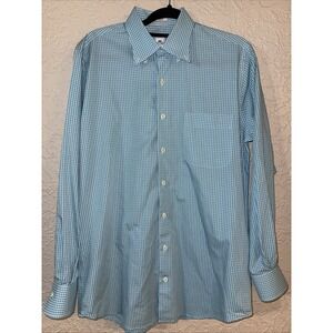 Peter Millar Button Down Shirt Medium Baby Blue 100% Cotton (459)